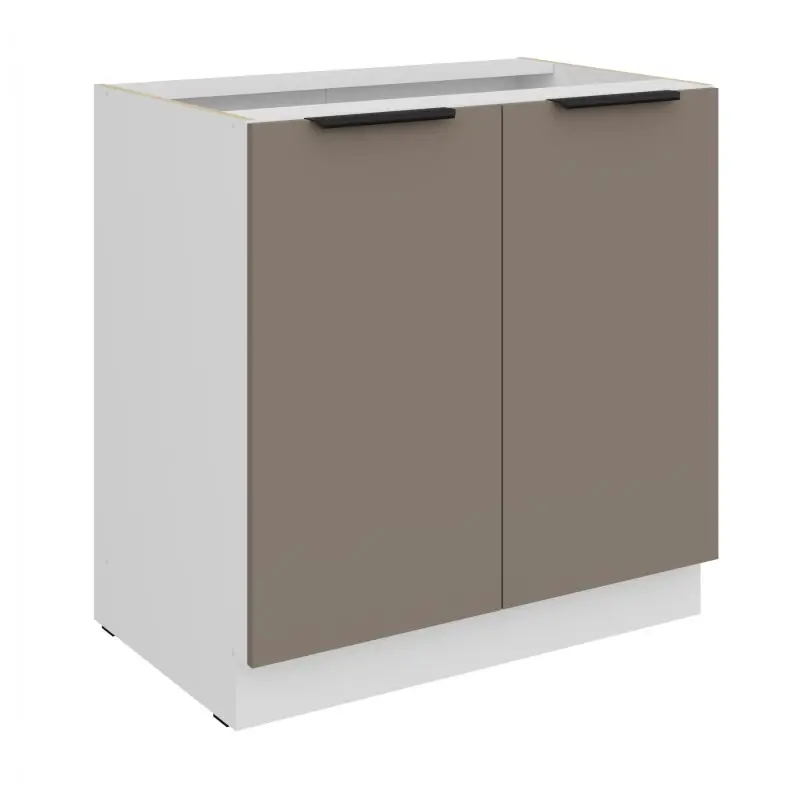 Dolní dvoudveřová skříňka LUNARA - šířka 80 cm, tmavě béžová / bílá Oblíbený