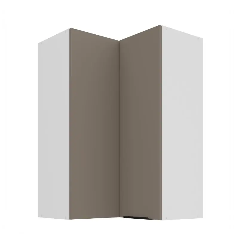 Vysoká rohová skříňka LUNARA 2 - 60x60 cm, tmavě béžová / bílá Must-Have