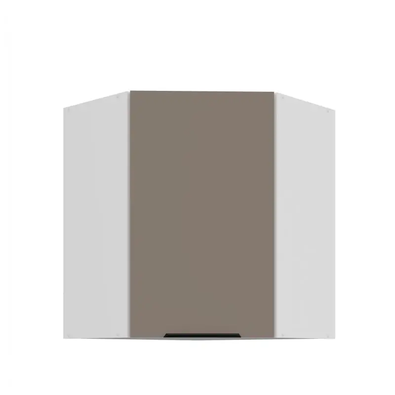 Horní rohová skříňka LUNARA 1 - 60x60 cm, tmavě béžová / bílá Značkový