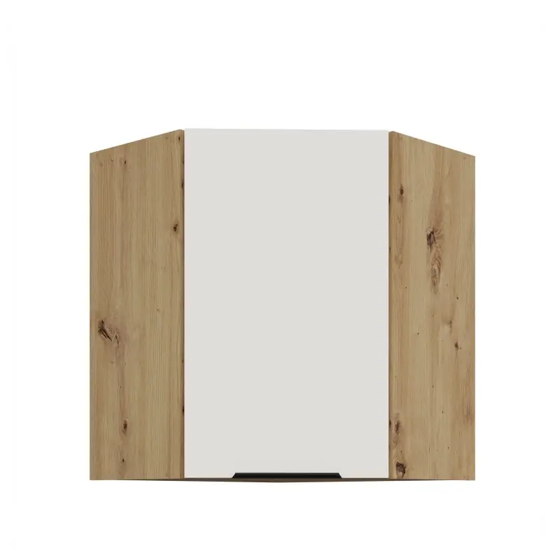 Horní rohová skříňka LUNARA 1 - 60x60 cm, bílá / dub artisan Aktuální