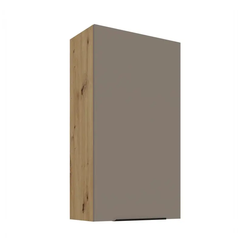 Vysoká horní kuchyňská skříňka LUNARA - šířka 60 cm, tmavě béžová / dub artisan Víkendová Akce