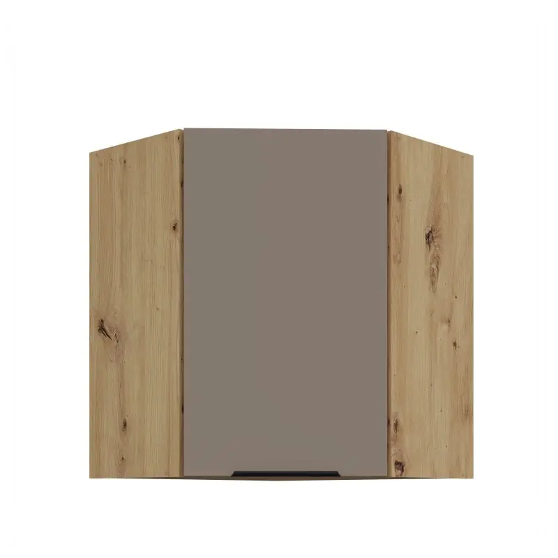 Kup Teď Horní rohová skříňka LUNARA 1 - 60x60 cm, tmavě béžová / dub artisan