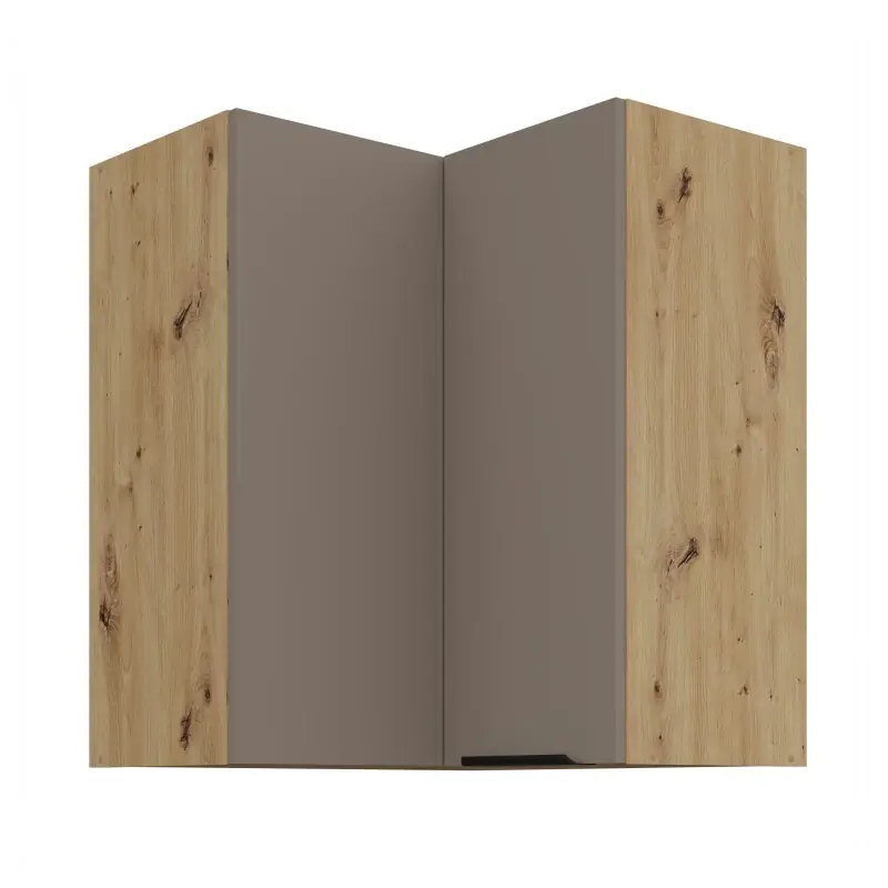 Nejlepší Volba Horní rohová skříňka LUNARA 2 - 60x60 cm, tmavě béžová / dub artisan