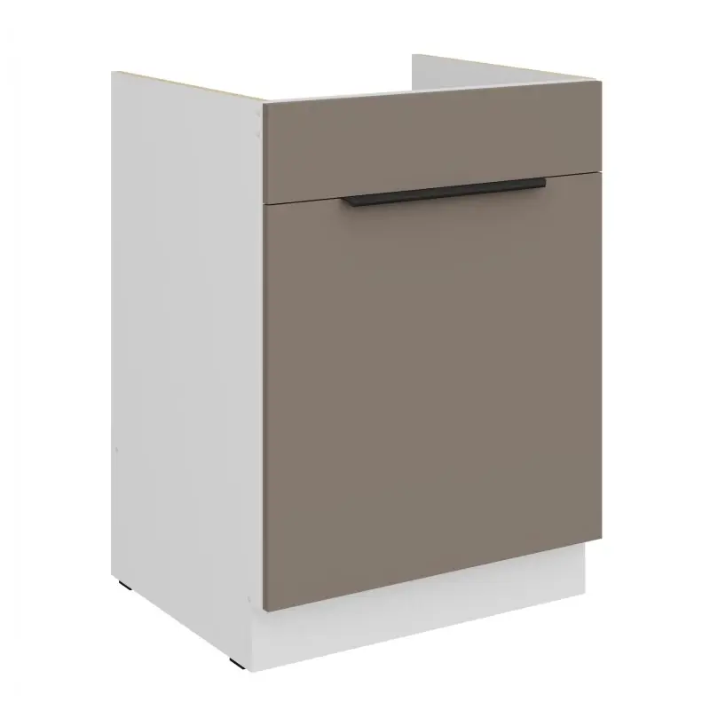 Dolní skříňka na dřez LUNARA - šířka 60 cm, tmavě béžová / bílá Koupit Online