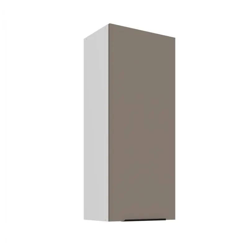 Vysoká horní kuchyňská skříňka LUNARA - šířka 45 cm, tmavě béžová / bílá Nejprodávanější