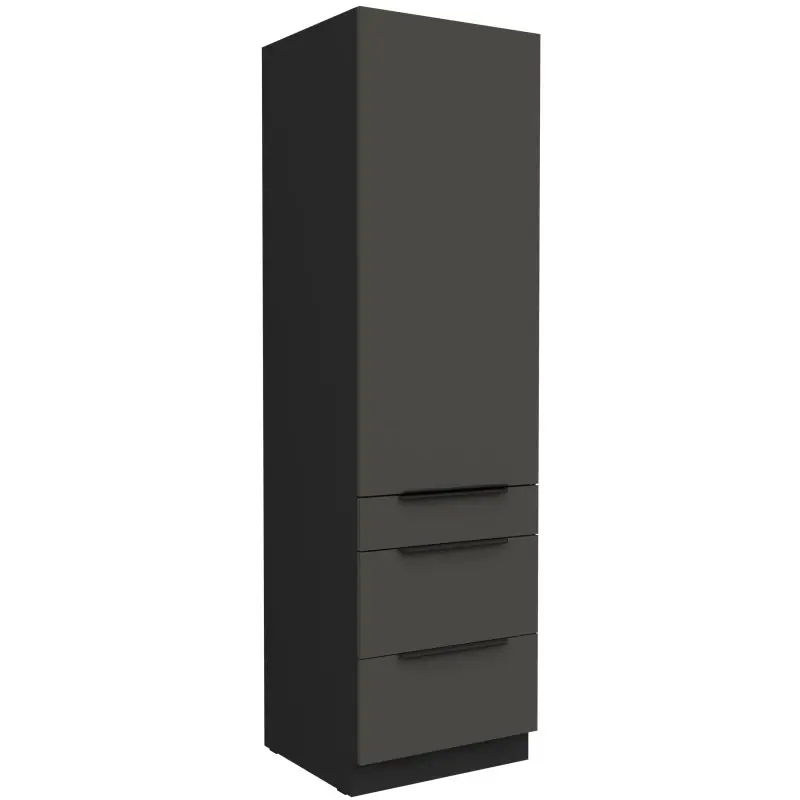 Potravinová skříň se šuplíky LUNARA - šířka 60 cm, grafit / černá Must-Have