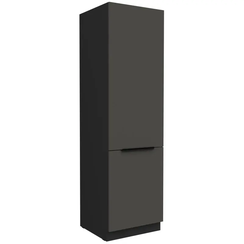 Vysoce Kvalitní Skříň na vestavnou lednici LUNARA - šířka 60 cm, grafit / černá