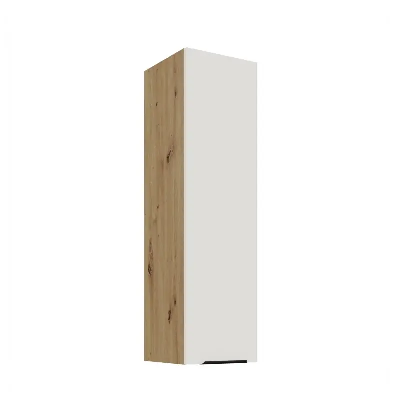 Doprava Zdarma Vysoká horní kuchyňská skříňka LUNARA - šířka 30 cm, bílá / dub artisan