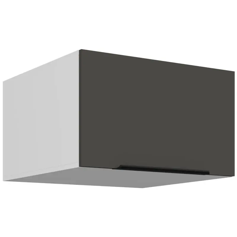 Super Cena Horní hluboká skříňka s výklopnými dvířky LUNARA - šířka 60 cm, grafit / bílá
