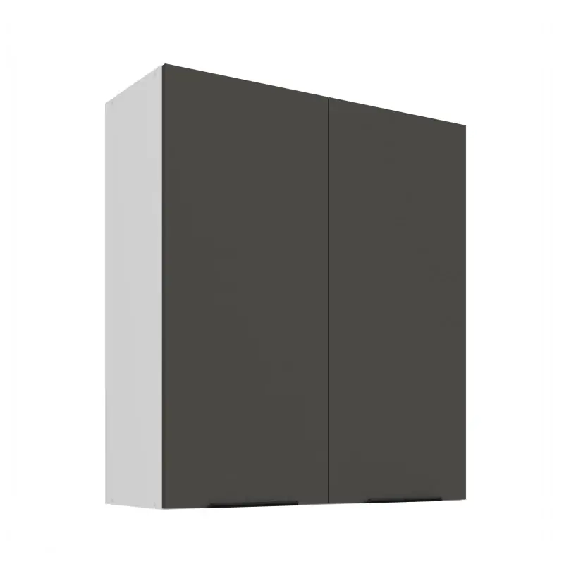 Vysoká horní skříňka LUNARA - šířka 80 cm, grafit / bílá Výprodej