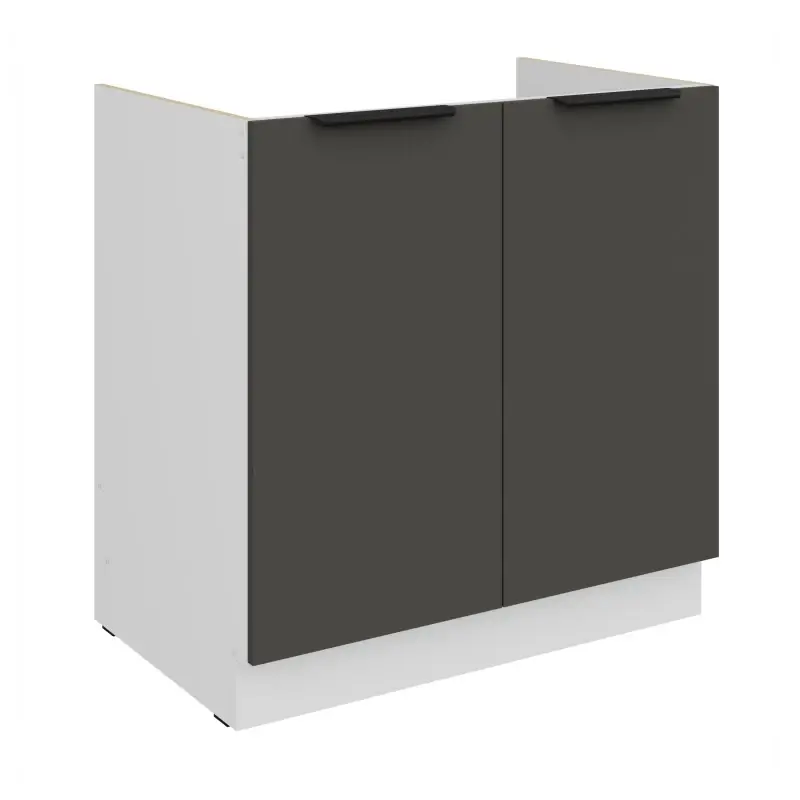 Dřezová skříňka LUNARA - šířka 80 cm, grafit / bílá Novinka