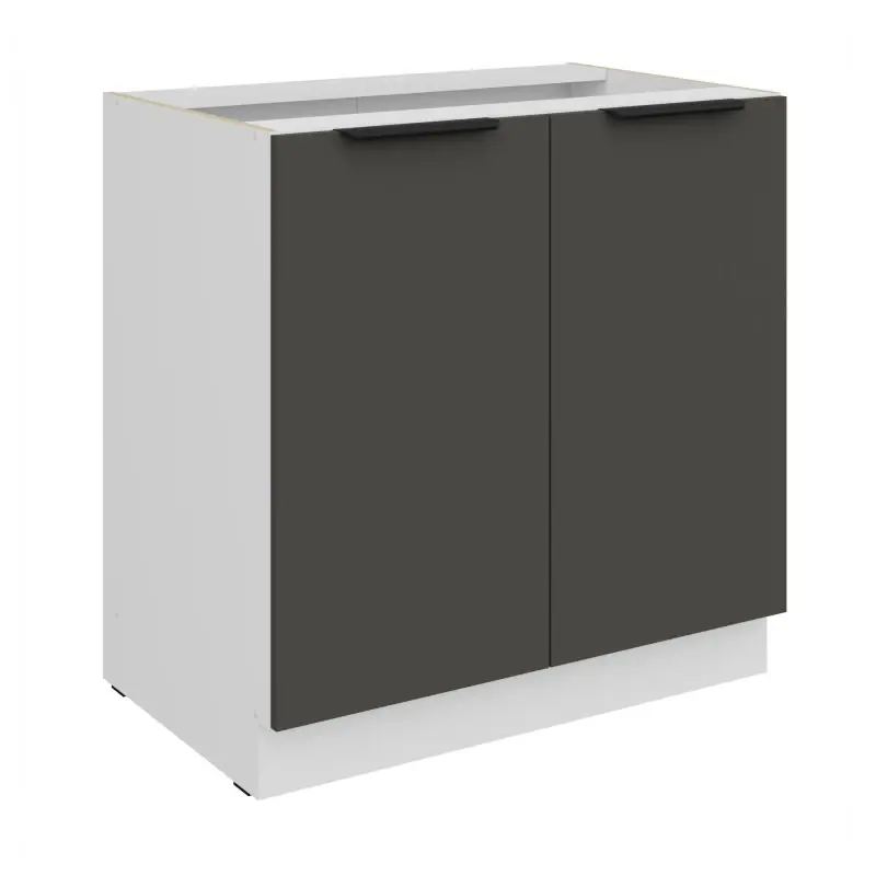 Hit Sezóny Dolní dvoudveřová skříňka LUNARA - šířka 80 cm, grafit / bílá