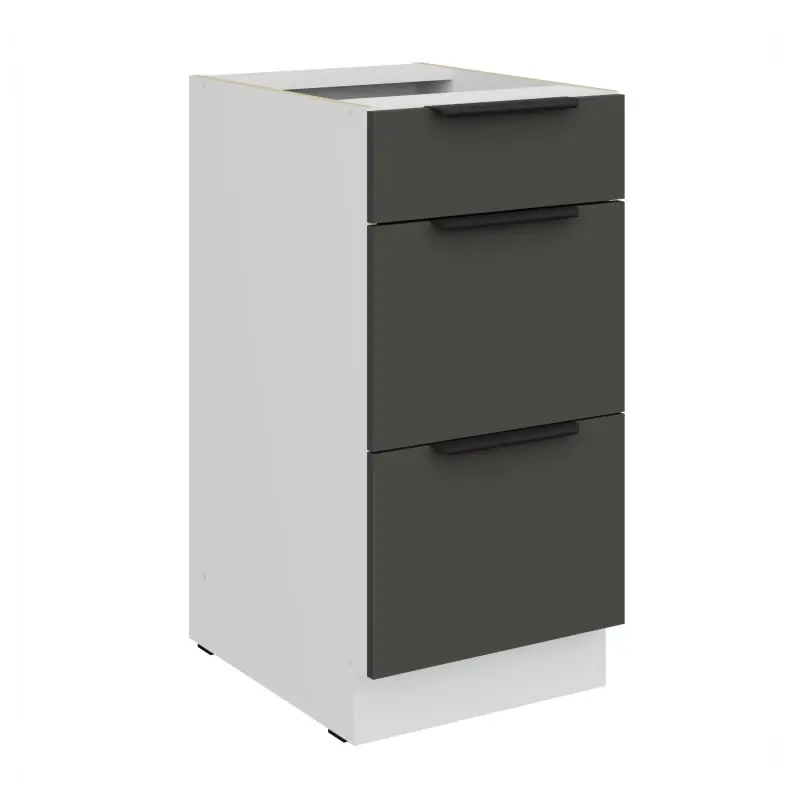 Výprodej Kuchyňská skříňka se šuplíky LUNARA - šířka 40 cm, grafit / bílá