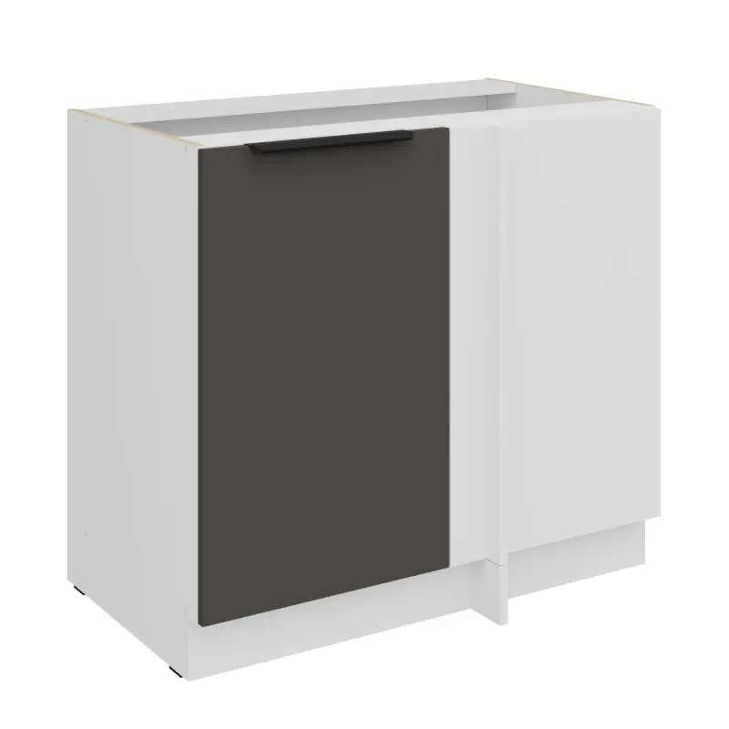 Odeslání Ihned Prodloužená rohová skříňka LUNARA - šířka 90 cm, grafit / bílá