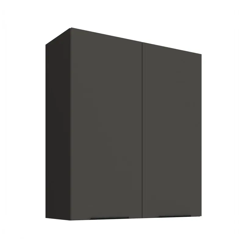 Dokud Zásoby Vydrží Vysoká horní skříňka LUNARA - šířka 80 cm, grafit / černá