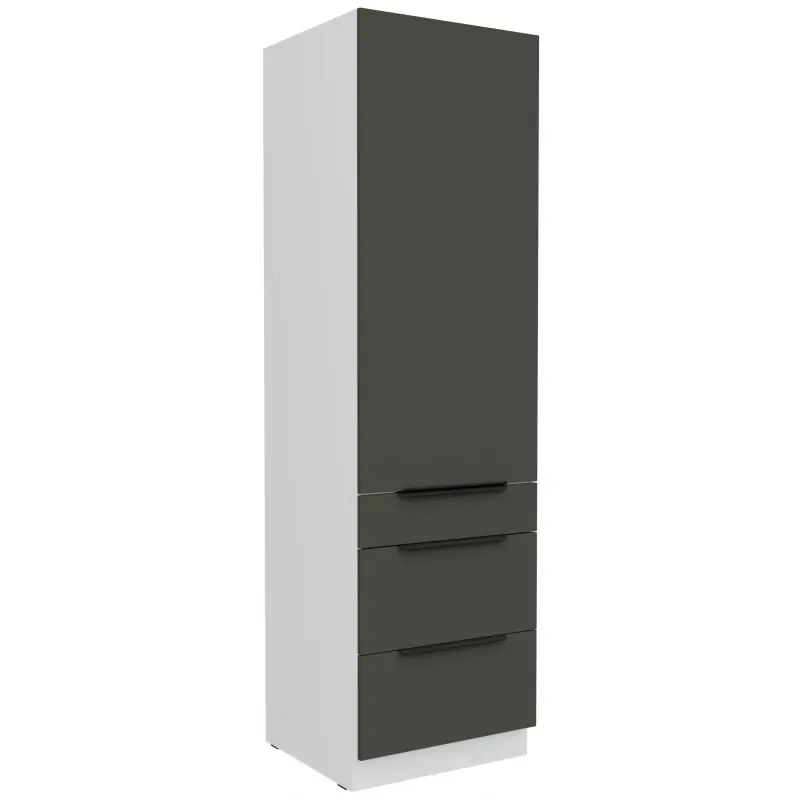 Potravinová skříň se šuplíky LUNARA - šířka 60 cm, grafit / bílá Oblíbený