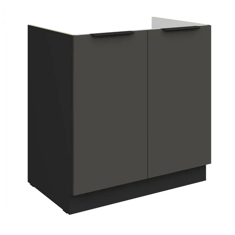 Sezónní Sleva Dřezová skříňka LUNARA - šířka 80 cm, grafit / černá