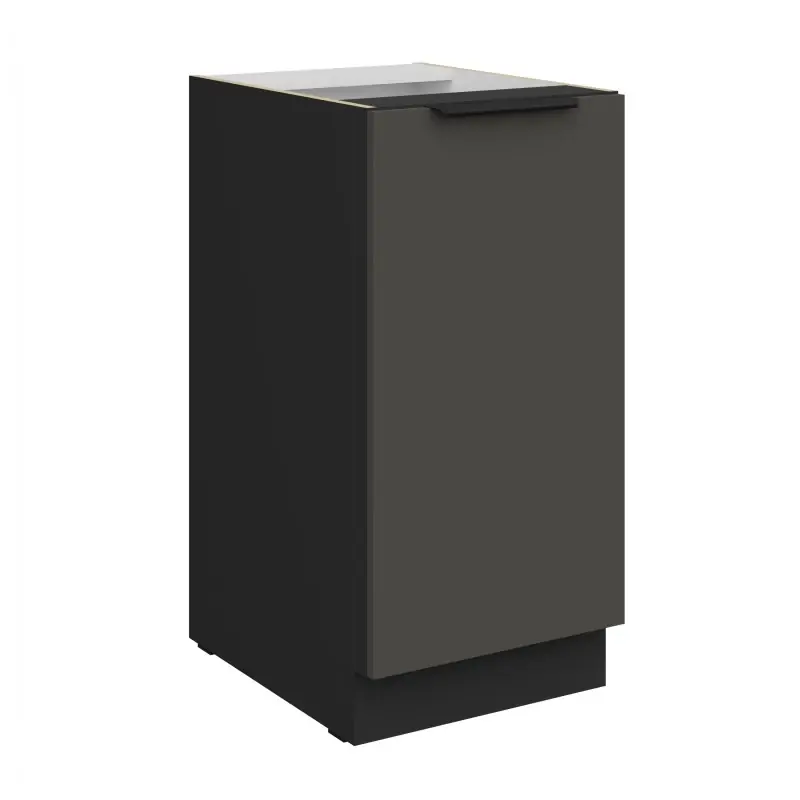 Speciální Cena Dolní jednodveřová skříňka LUNARA - šířka 40 cm, grafit / černá