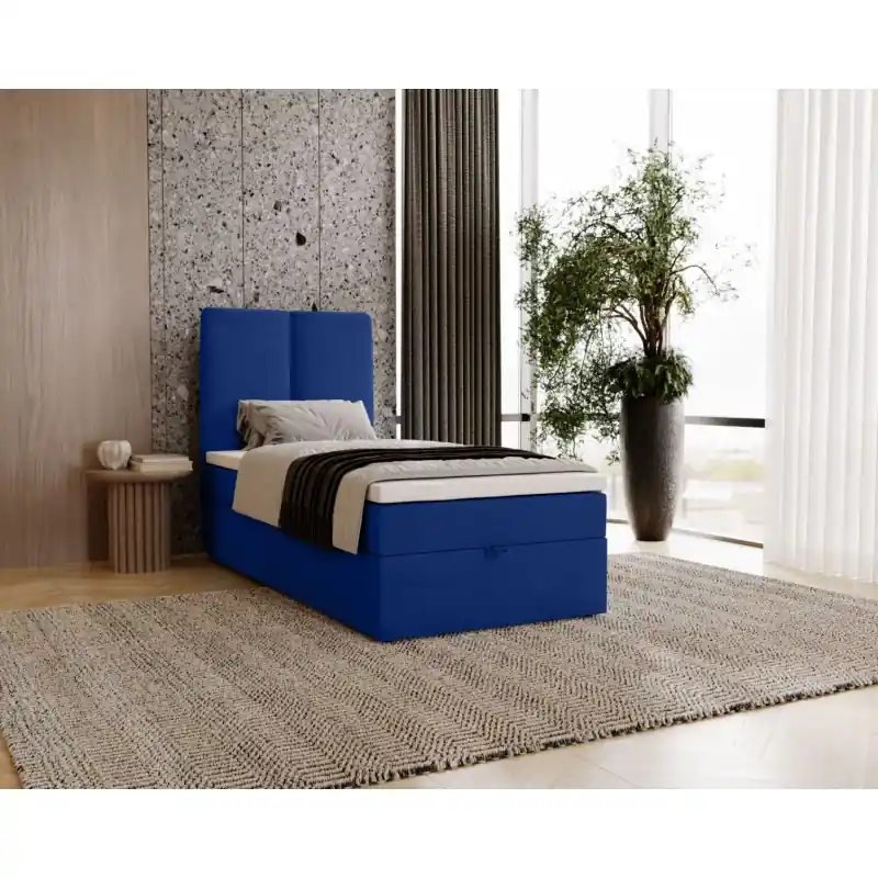 Zlevněný Kontinentální jednolůžková postel 80x200 GLADE - tmavá modrá