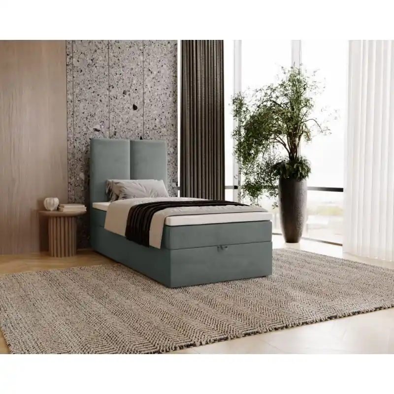 Výprodej Kontinentální jednolůžková postel 100x200 GLADE - šedá