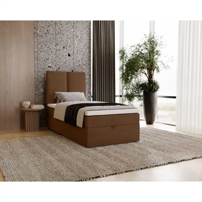 Kontinentální jednolůžková postel 100x200 GLADE - hnědá Cenový Hit