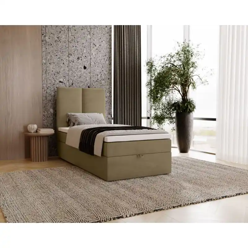 Originální Kontinentální jednolůžková postel 80x200 GLADE - světlá hnědá