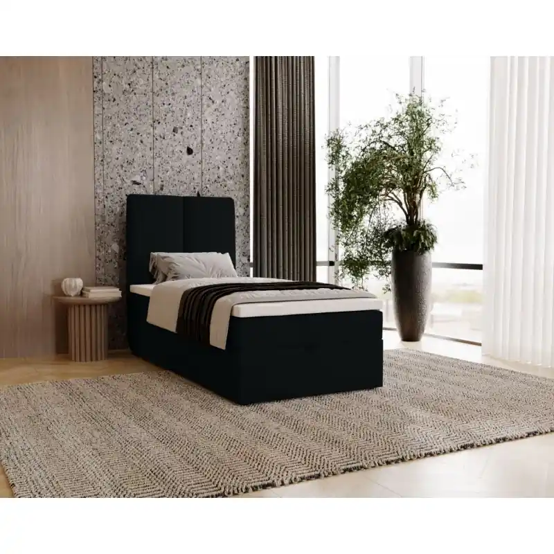 Ověřený Kontinentální jednolůžková postel 90x200 GLADE - černá