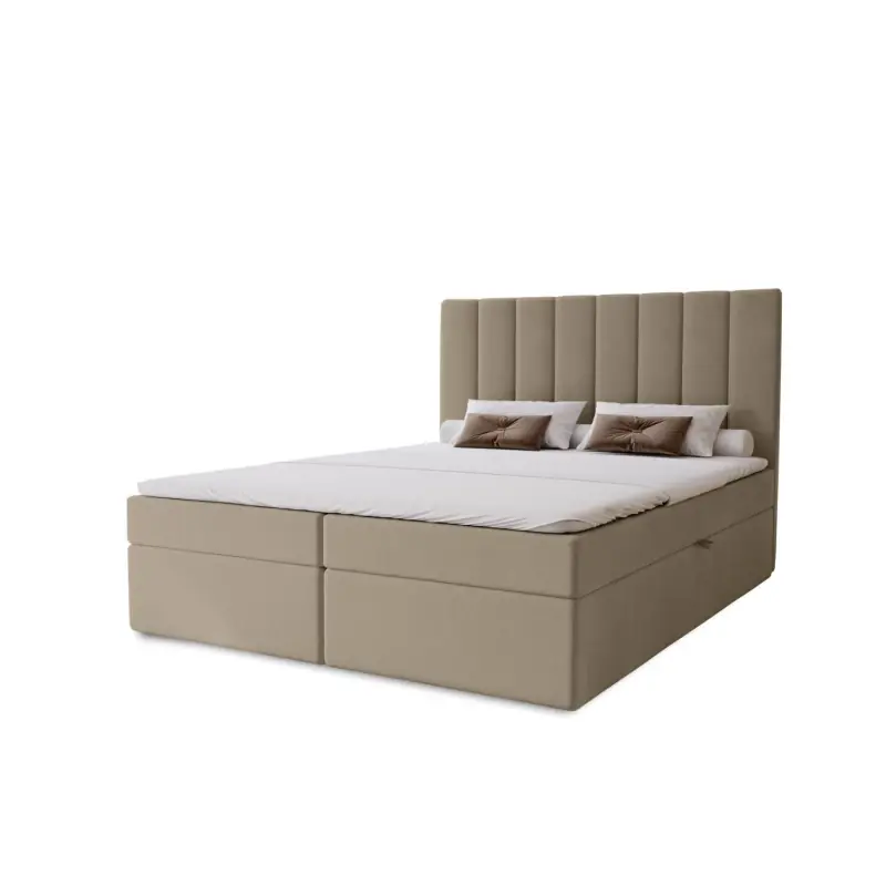 Pouze Dnes Hotelová manželská postel 200x200 GRETNA - latte + topper ZDARMA