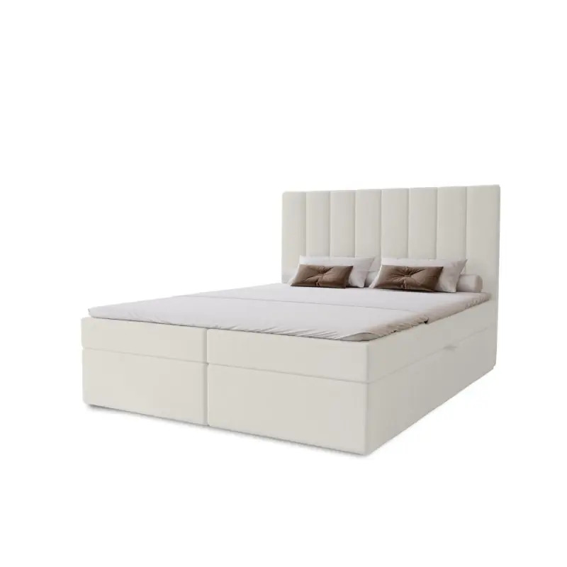Originální Hotelová jednolůžková postel 120x200 GRETNA - bílá + topper ZDARMA