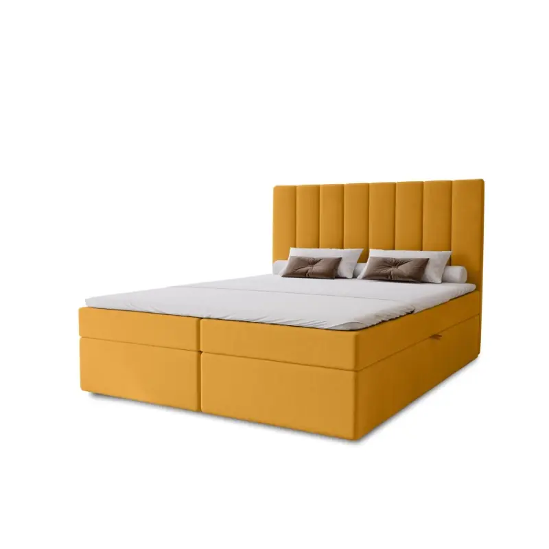 Vrácení Zdarma Hotelová manželská postel 160x200 GRETNA - medová + topper ZDARMA
