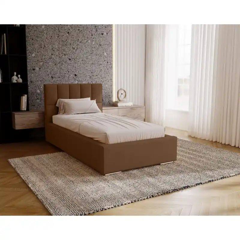 Přímo Od Výrobce Jednolůžková čalouněná postel 80x200 EMPORIA - hnědá