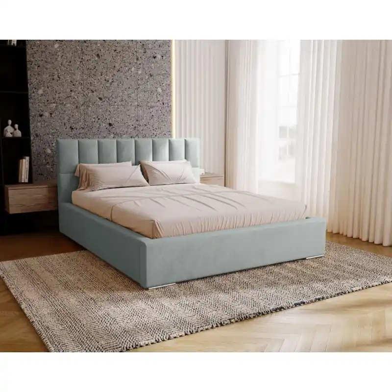 Manželská čalouněná postel 200x200 EMPORIA - platinová Sleva