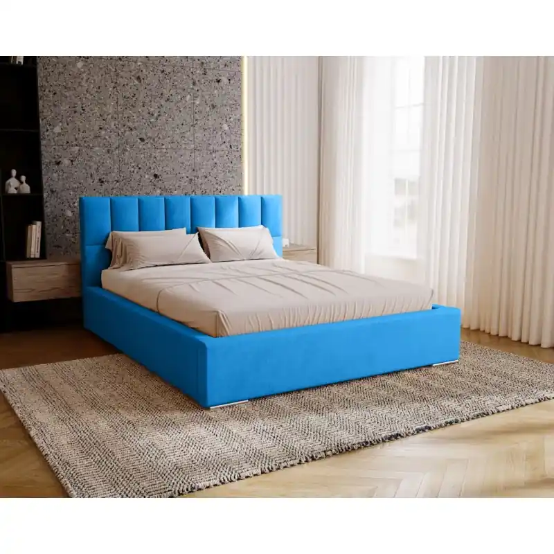 Nejlepší Cena Manželská čalouněná postel 200x200 EMPORIA - modrá