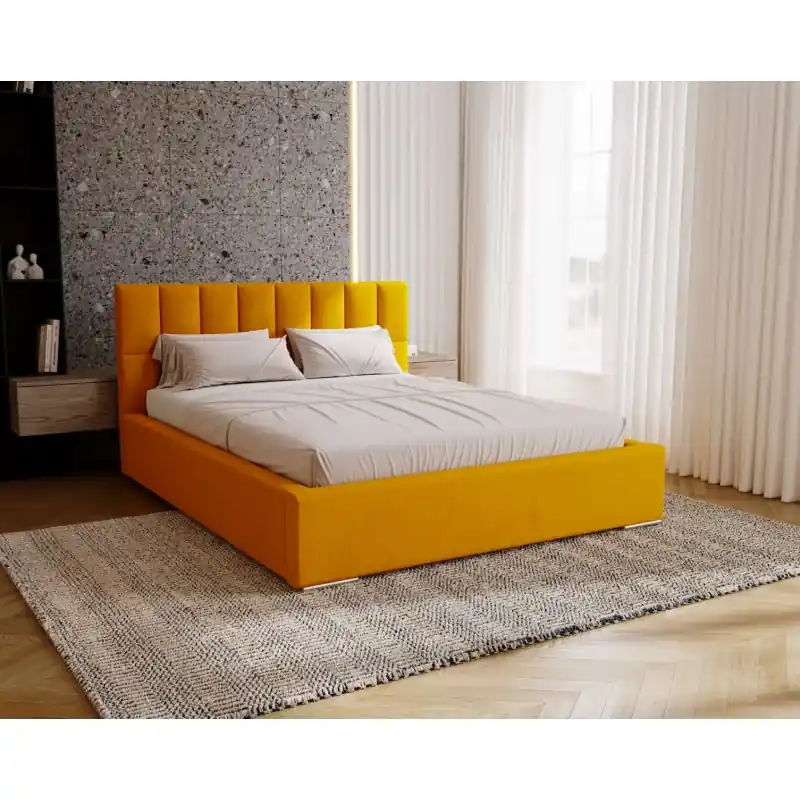 Cenová Bomba Manželská čalouněná postel 200x200 EMPORIA - pomerančová