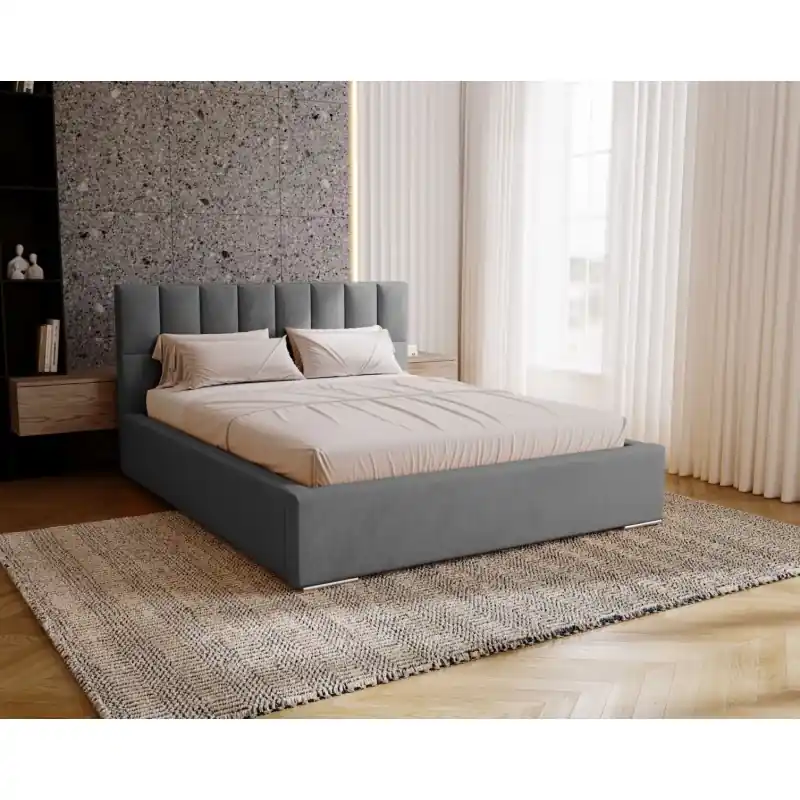 Manželská čalouněná postel 200x200 EMPORIA - ocelová šedá Speciální Cena