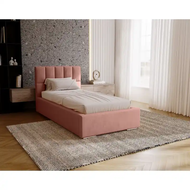 Super Cena Jednolůžková čalouněná postel 80x200 EMPORIA - růžová