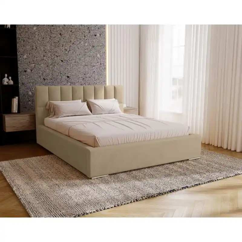 Nakupujte Hned Jednolůžková čalouněná postel 120x200 EMPORIA - krémová
