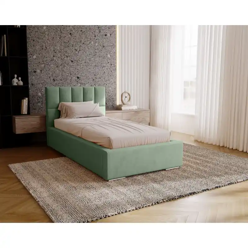 Nejlepší Cena Jednolůžková čalouněná postel 100x200 EMPORIA - pistáciová