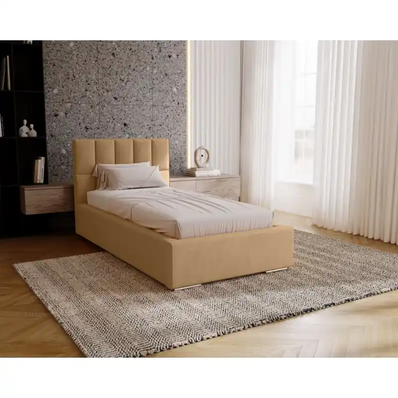 Jednolůžková čalouněná postel 80x200 EMPORIA - teplá béžová Kup Teď