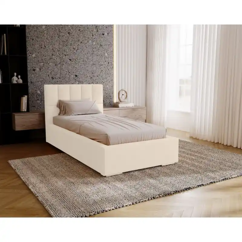 Jednolůžková čalouněná postel 90x200 EMPORIA - vanilková Vrácení Zdarma