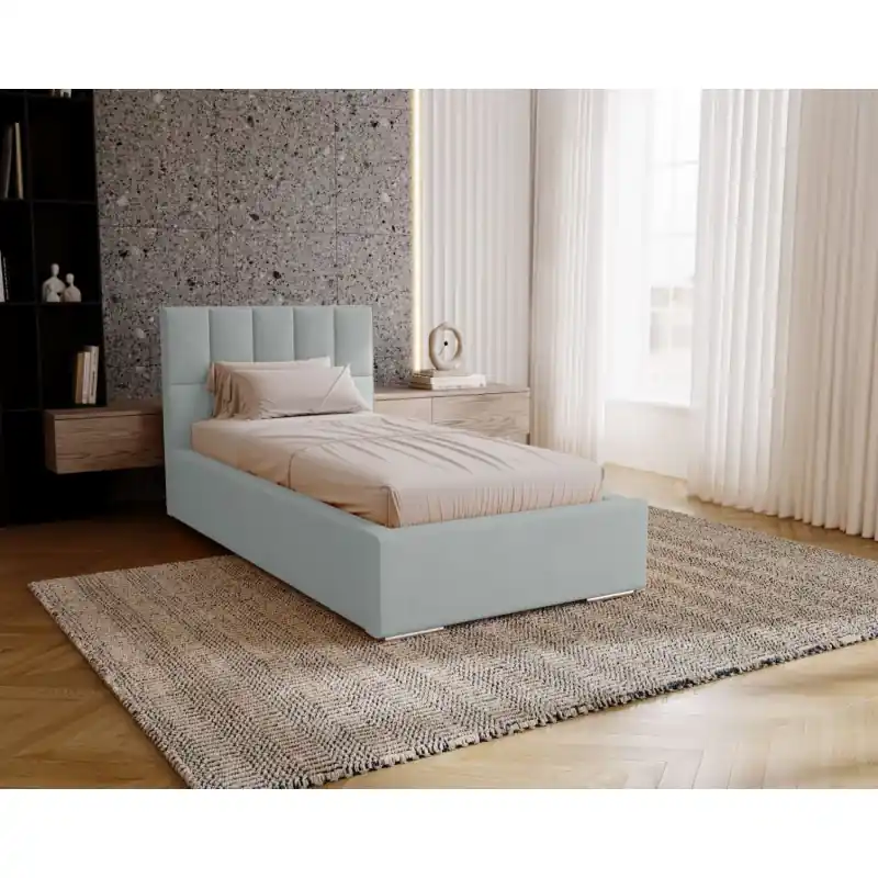 Jednolůžková čalouněná postel 100x200 EMPORIA - popelavá Ihned K Objednání