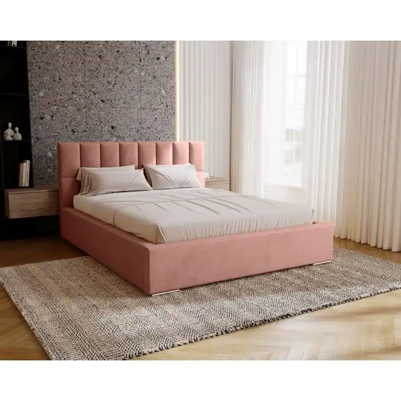 Jednolůžková čalouněná postel 120x200 EMPORIA - růžová Top Prodej