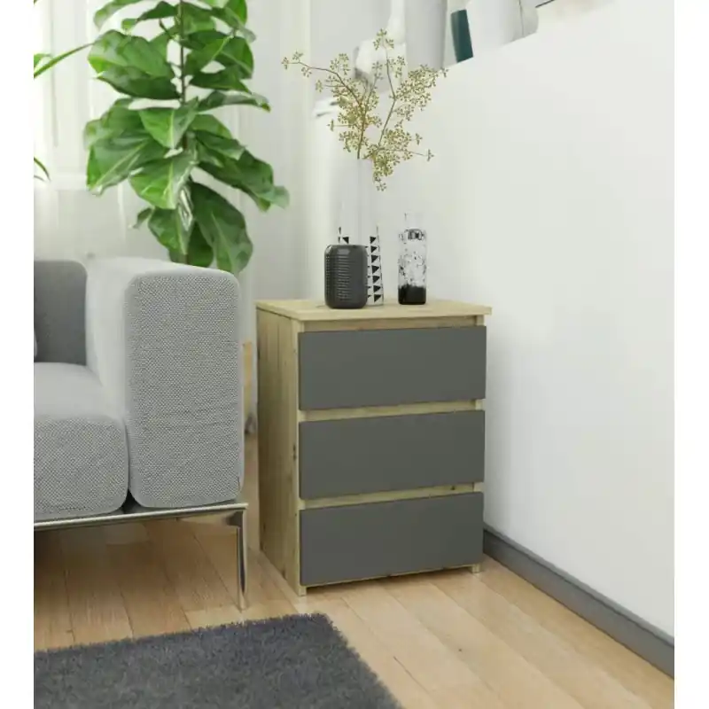 Nejlepší Volba Malý noční stolek VALESTRA - dub artisan / tmavě šedý