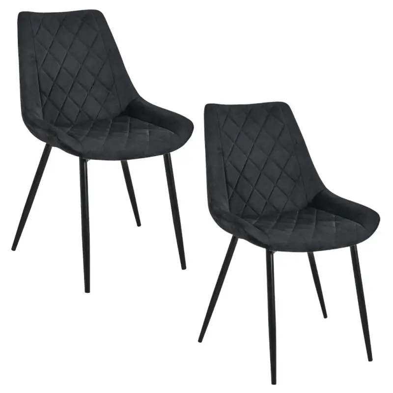 Set 2x čalouněná jídelní židle BOGORA - černý Super Cena