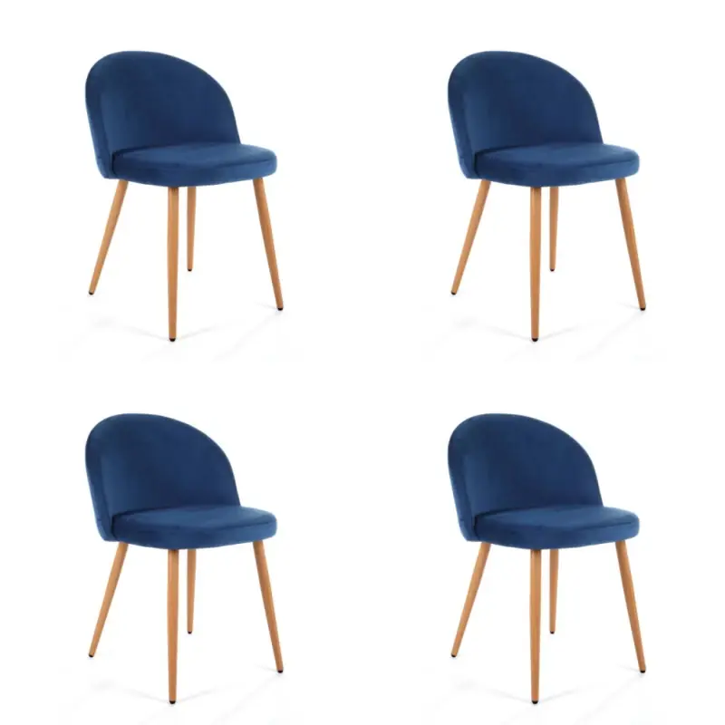 Set 4x jídelní židle SAHURA - tmavě modrý / buk Výprodej