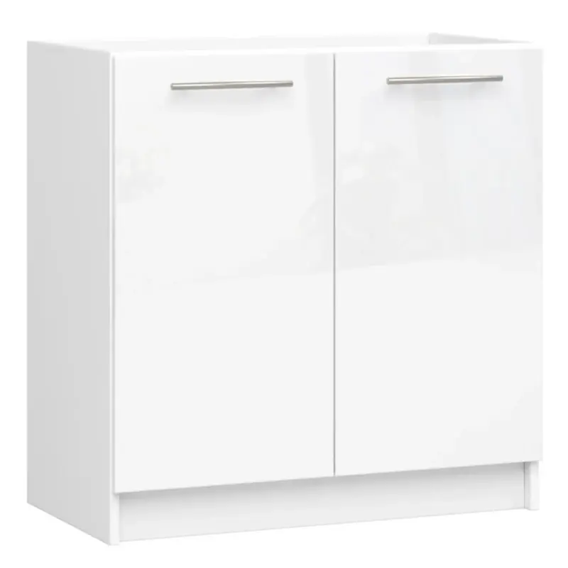 Dřezová skříňka 80 cm VERMINA - bílá / bílá lesklá Aktuální