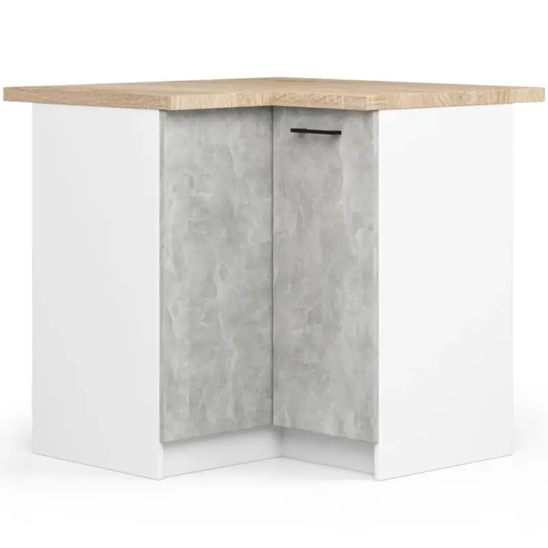 Nakupujte Hned Rohová kuchyňská skříňka 90x90 cm VERMINA - bílá / beton