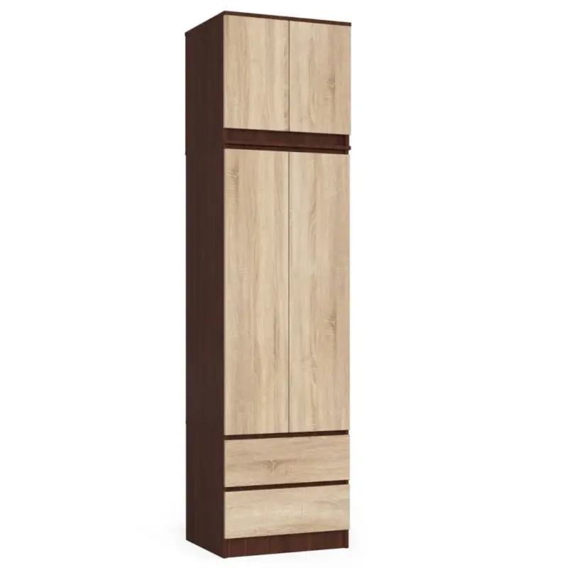Šatní skříň s nástavcem 60 cm WREN - wenge / dub sonoma Koupit Online
