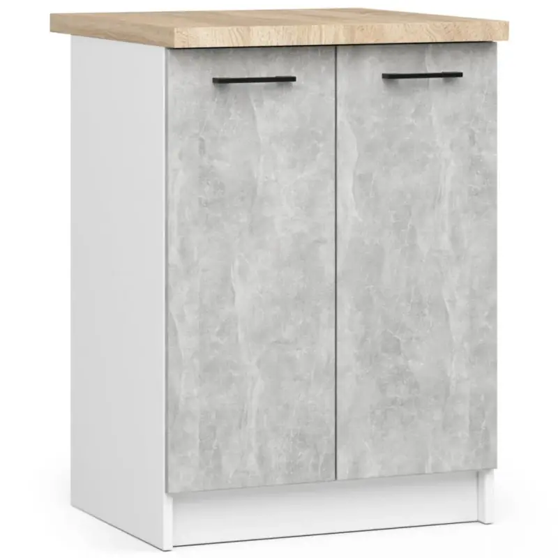 Horká Nabídka Dolní kuchyňská skříňka 60 cm VERMINA - bílá / beton