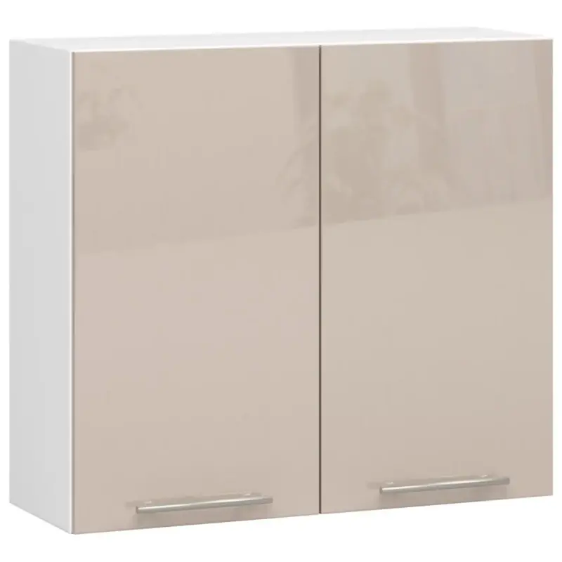 Horní kuchyňská skříňka 80 cm VERMINA - bílá / cappuccino lesklá Pouze Dnes